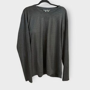 John Varvatos Men's Charcoal Gray Long Sleeve Wool Blend Ribbed Sweater